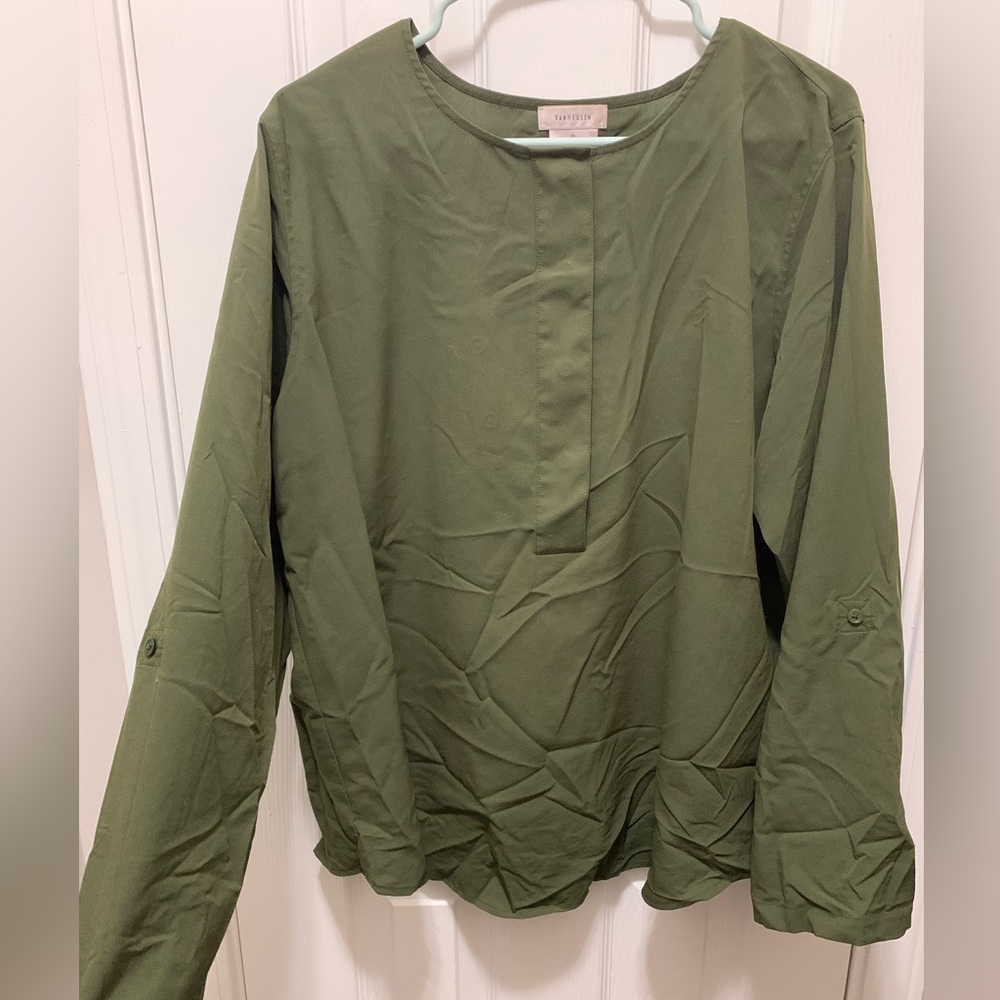 VanHeusen Olive Green Blouse